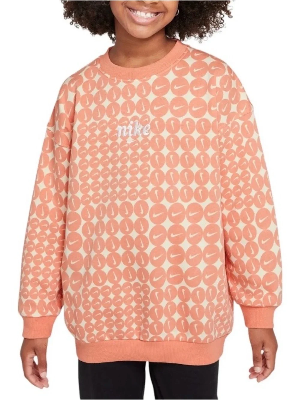 NIKE Sweatshirt Oversized Club Fleece Peach White